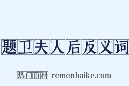 题卫夫人后反义词是什么意思的图片